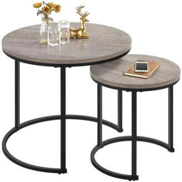 Yaheetech Set of 2 Coffee Tables, Side Tables, Rou