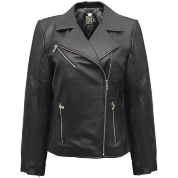 Womens Genuine Sheepskin Biker 4 Pocket Leather Ja