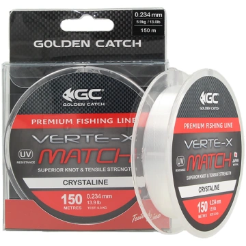 Aukla monofīlā Golden Catch Verte-X Match 150m 0.2
