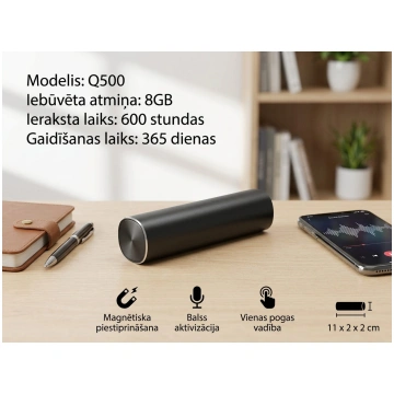 SPY Q500 Magnētiskais Digitālais Balss Ierakstītāj