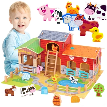 Woopie GREEN Mega Farm Animal Figurines Stallis Go