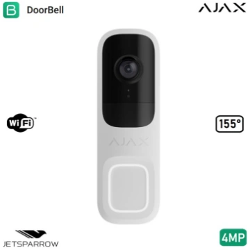 Bezvadu video durvju zvans Doorbell 4MP balts