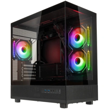 GSI SmartAssembly ARGB Glass Micro-ATX Case - 650W