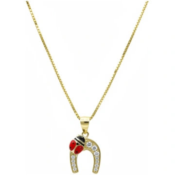 Gold Plated 925 Sterling Silver Necklace with Zirc