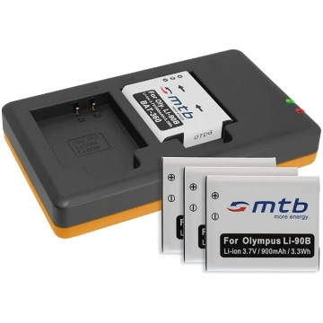 4 baterijas + duālais lādētājs (USB) priekš LI-90B