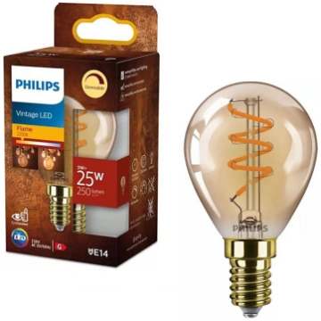 Regulējamā LED spuldze VINTAGE Philips P45 E14/3W/