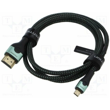 Cable; HDMI plug,micro HDMI plug; textile; HDMI 2.