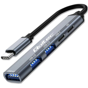 Qoltec Hub Adapter USB-C 3.1 5in1 | USB-C PD| USB-