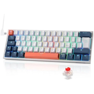 Redragon K617 Fizz 60% Wired RGB spēļu tastatūras 