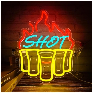 Neona izkārtne „Shot Glasses” sienas dekorēšanai,