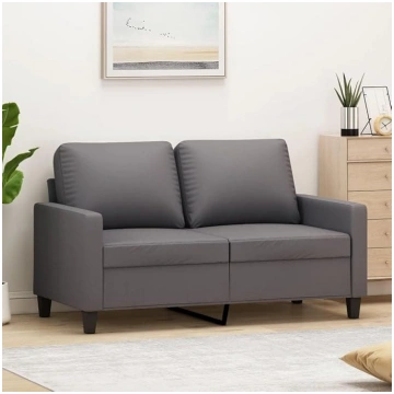 359134 2-Seater Sofa Grey 120 cm Faux Leather, Sof
