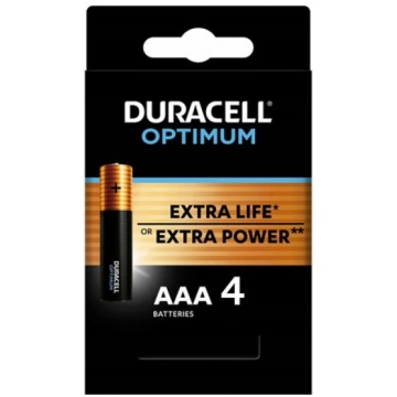 Duracell Optimum AAA LR3 batteries, pack of four D