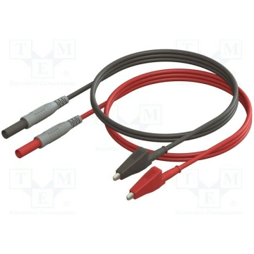 Test leads; Inom: 10A; Len: 0.3m; insulated; black