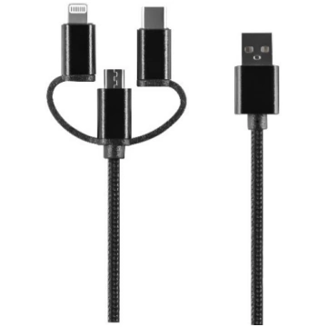 Setty 3in1 cable USB - Lightning + USB-C + microUS