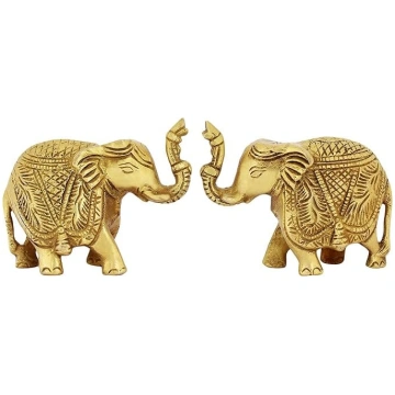 itos365 Messing Trunk Up Elephant Statuen Set von 