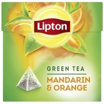 Tēja Lipton Pyramid, zaļā, mandarīnu/apelsīnu, 20g