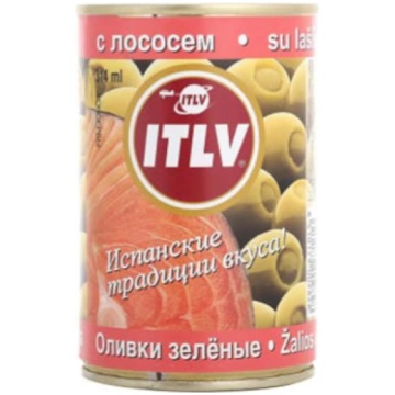 Olīvas ITLV zaļās pildītas ar laša pastu