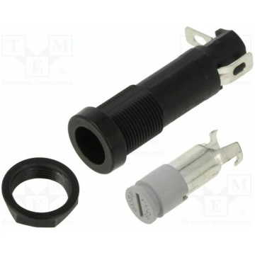 Fuse holder; 6.3x32mm; 10A; 250V; on panel; Cutout