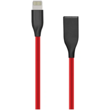 Silicone Cable USB- Lightning, 1m (red) Extra Digi