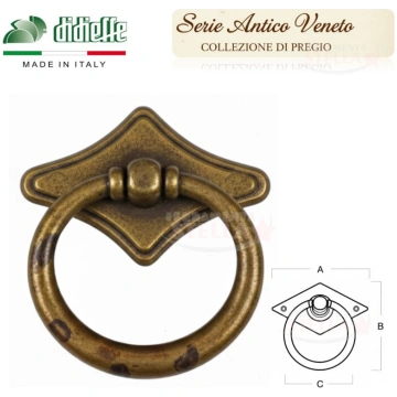 Maniglia Pendente Orizzontale Ottone Anticato Stil