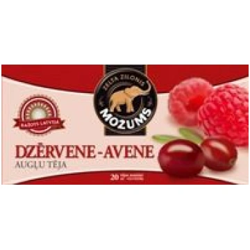 Augļu tēja MOŽUMS Dzērveņu-Aveņu, ar virvīti maisi