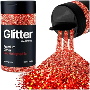 Glitter Shaker sarkana hologrāfiska sejas nagu māk