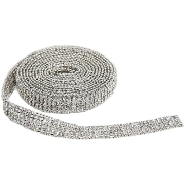 Tissting 7 rindas 2 jardi Rhinestone Chain, Crysta
