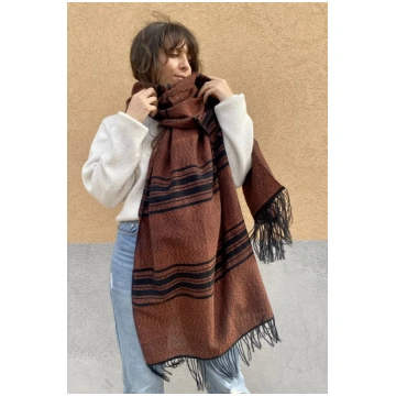 GINA shawl - Blue and pink