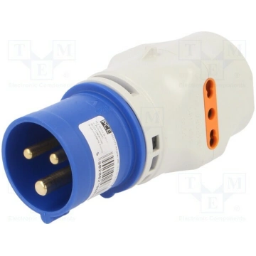 Transition: adapter; male/female; 16A; 230VAC; IEC