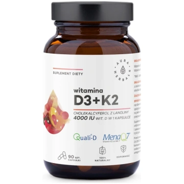 AURA HERBALS D3 vitamīns 4000 SV + K2 (90 kapsulas