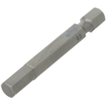 Screwdriver bit; hex key; HEX 6mm; 1/4"; Overall l