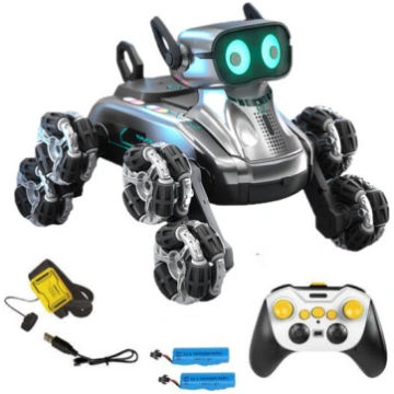 Interaktīvs robotsuns ar tālvadības pulti un rokas