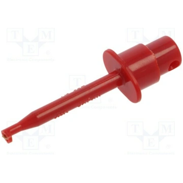 Clip-on probe; hook type; 1A; 60VDC; red; 2mm; Ove
