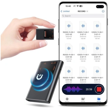 Diktofons 64 GB balss ierakstītājs ar mākslīgā int