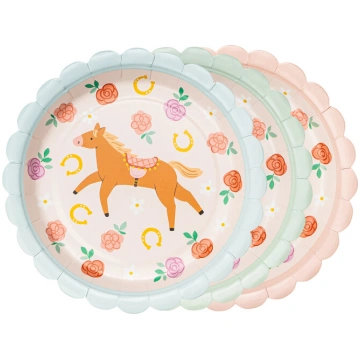 Papīra šķīvju komplekts Zirgs, 6gab., 18cm
