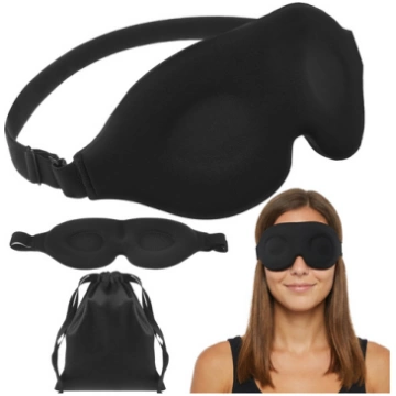 Ruhhy 3D miega maska ar atmiņas putām, melna - sle