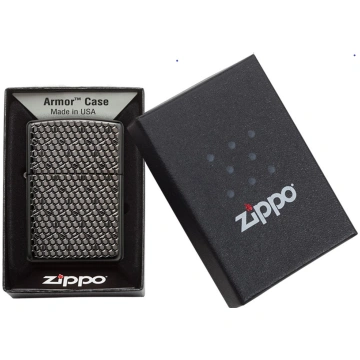 Zippo Lighter 49021 Armor™ Black Ice® Hexagon desi
