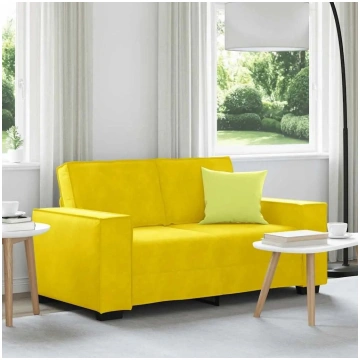 Dīvāns divvietīgs VidaXL 120 cm dzeltens ar samta 