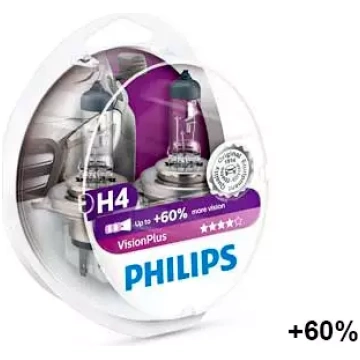Halogēna spuldze PHILIPS VisionPlus H4 12V, pāris