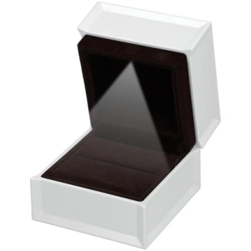 White Engagement Ring Box with LED Light Velvet Ea