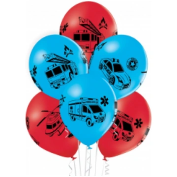 6gb, 30 cm lateksa balonu komplekts "Policijas maš