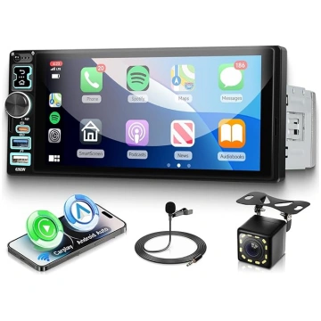 Autoradio 1 DIN ar bezvadu Carplay Android Car, 6,