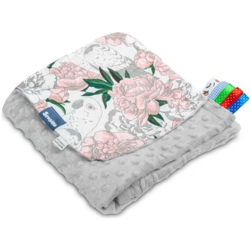 Sensillo Light Minky Blanket – flowers grey ART#13