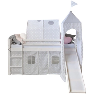 Loft gulta ar slīdni, 207.5x228x219.5 cm, balta/pe