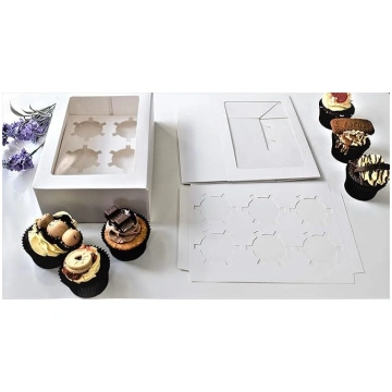 Pyxistify Cupcake kastes, balta papīra 6 caurumi C
