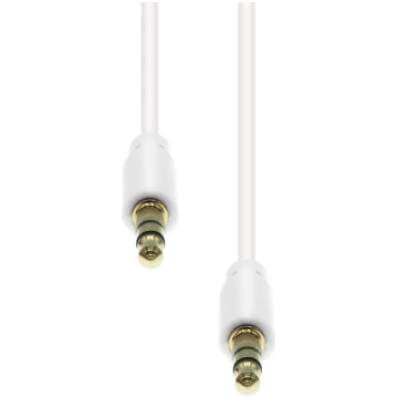 Mini-jack 3-pin slim cable m-m white 2m 5714590026