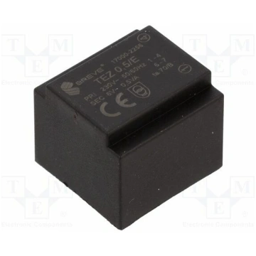 Transformer: encapsulated; 500mVA; 230VAC; 6V; 83m