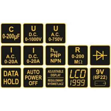 Vorel 81775 digitālais multimetrs ar Lcd displeju