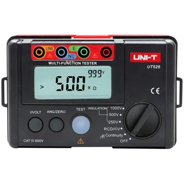 Zemējuma pretestības mērītājs UT526, 250V, 500V, 1