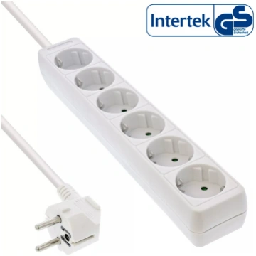 InLine kontaktligzdas stripa 6-veidu zeme CEE 7/3 